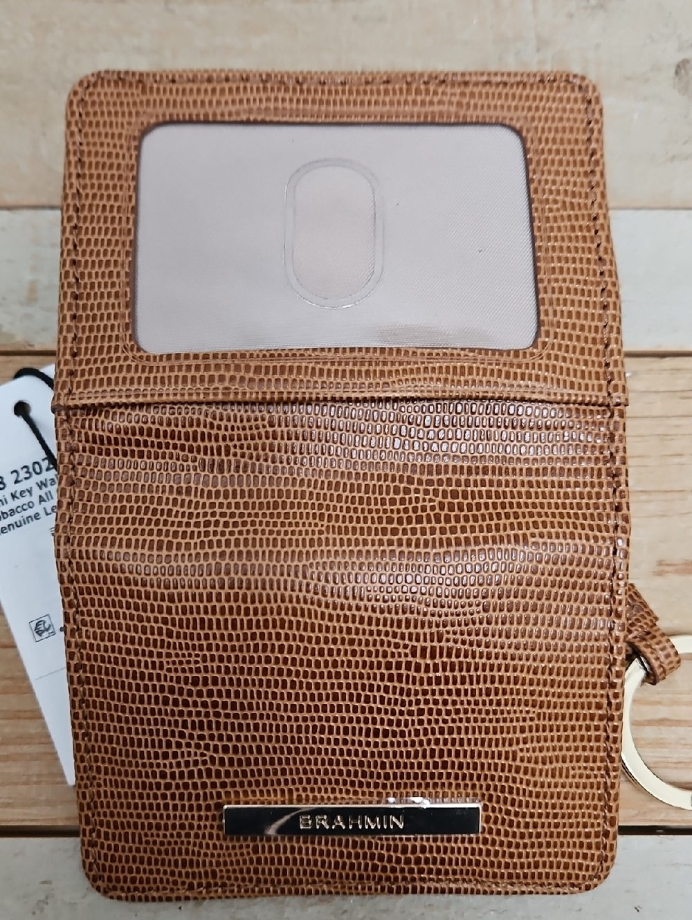 Brahmin Mini Key Wallet Tobacco Lizard Genuine Leather - Picture 3 of 8